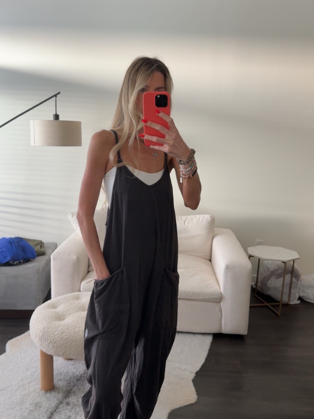 Free People Black Relaxed Pocket Jumpsuit
